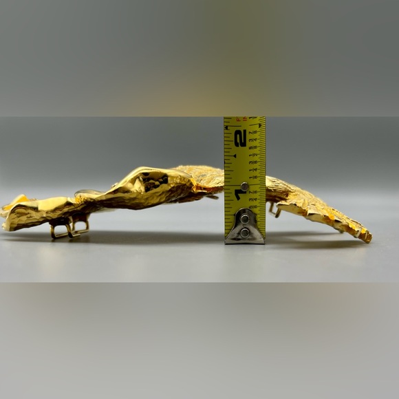 Christopher Ross Sculpture Goldfish Belt Buckle 1987, 24kt Gold Plate, Glass Eye - Picture 12 of 12
